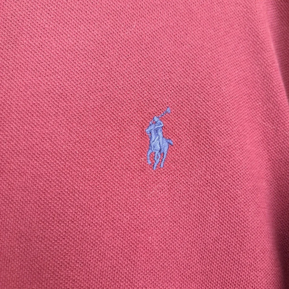 Polo‎ Ralph Lauren Shirt Mens XL Red Maroon Long Sleeve Slim Fit Blue Pony